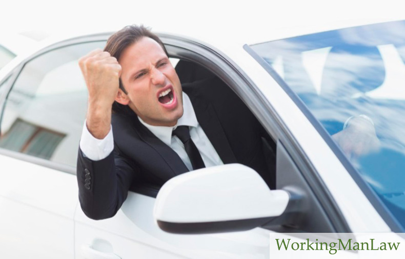 businessman experiencing road rage