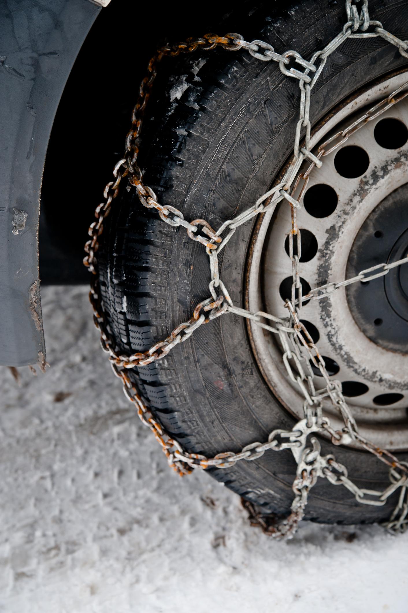 car wheel in snow